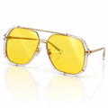 Oversize-Pilotenbrille mit Doppelsteg – Metallrahmen, UV400