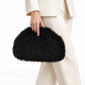 Plüsch-Clutch mit Bügelverschluss – Abendtasche, 3 Farben