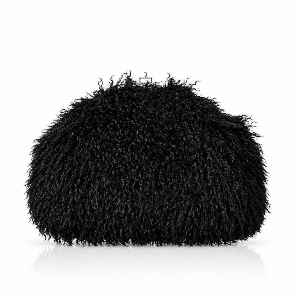 Plüsch-Clutch mit Bügelverschluss – Abendtasche, 3 Farben