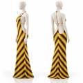 Gestreiftes Neckholder-Maxikleid – rückenfrei, figurbetont