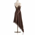 Satin-Slipkleid mit Spitze – asymmetrischer Saum, 3 Farben